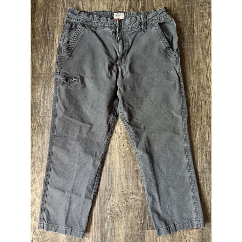 Weatherproof Vintage Work Pants Men’s Size 36x30 Relaxed Fit Charcoal Canvas